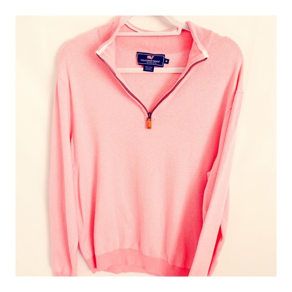 Vineyard Vines Tops - Vineyard Vines 1/4 zip pink white Size M